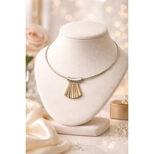 Robert‎ Lee Morris Soho Mixed Metal Collar Necklace Modernist Statement